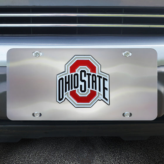 Ohio State Buckeyes 3D Stainless Steel License Plate