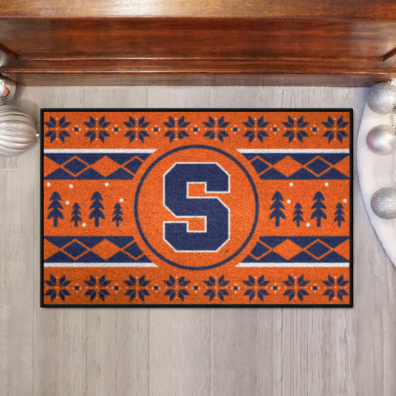 Syracuse Orange Holiday Sweater Starter Mat Accent Rug - 19in. x 30in.