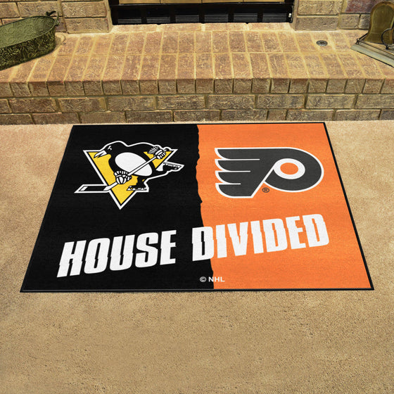 NHL House Divided - Penguins/Flyers House Divided Rug - 34 in. x 42.5 in.