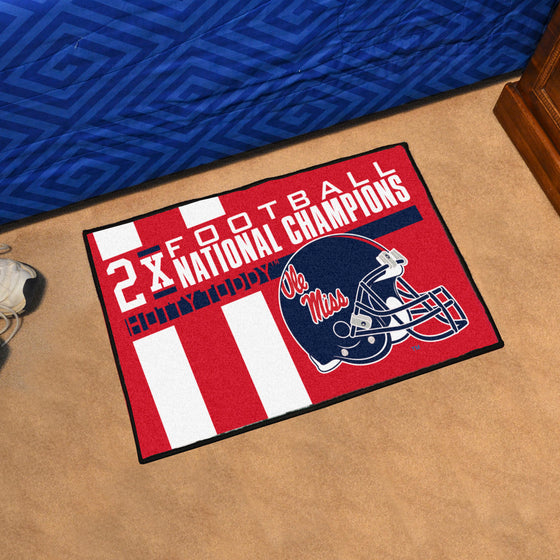 Ole Miss Rebels Dynasty Starter Mat Accent Rug - 19in. x 30in.