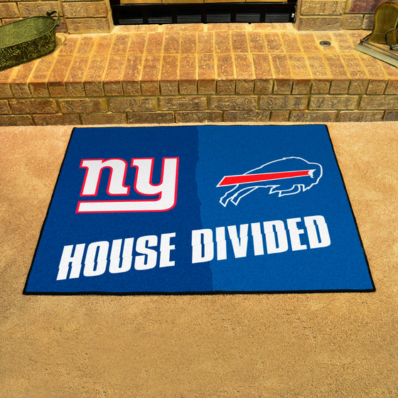 NFL House Divided - Giants / Bills House Divided Rug - 34 in. x 42.5 in.