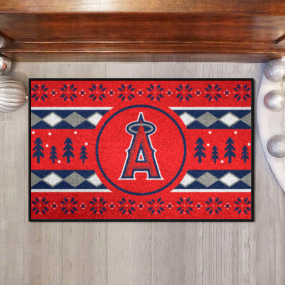 Los Angeles Angels Holiday Sweater Starter Mat Accent Rug - 19in. x 30in.