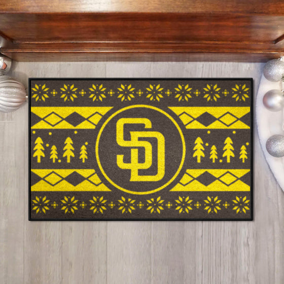 San Diego Padres Holiday Sweater Starter Mat Accent Rug - 19in. x 30in.