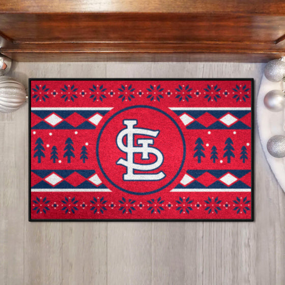 St. Louis Cardinals Holiday Sweater Starter Mat Accent Rug - 19in. x 30in.