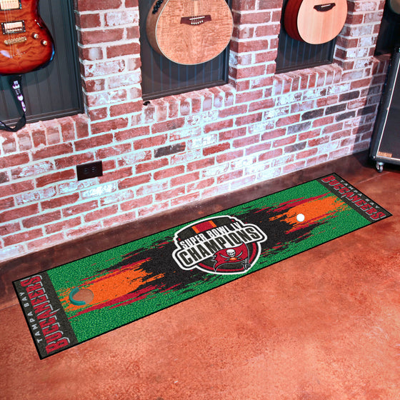 Tampa Bay Buccaneers Putting Green Mat - 1.5ft. x 6ft., 2021 Super Bowl LV Champions