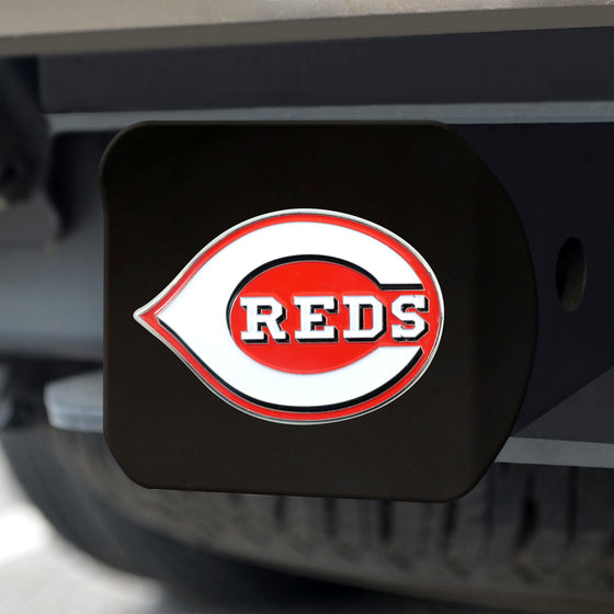 Cincinnati Reds Black Metal Hitch Cover - 3D Color Emblem