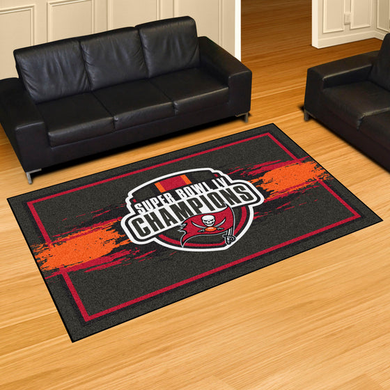 Tampa Bay Buccaneers 5ft. x 8 ft. Plush Area Rug, 2021 Super Bowl LV Champions