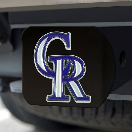 Colorado Rockies Black Metal Hitch Cover - 3D Color Emblem