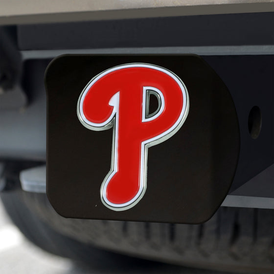 Philadelphia Phillies Black Metal Hitch Cover - 3D Color Emblem