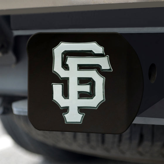 San Francisco Giants Black Metal Hitch Cover with Metal Chrome 3D Emblem