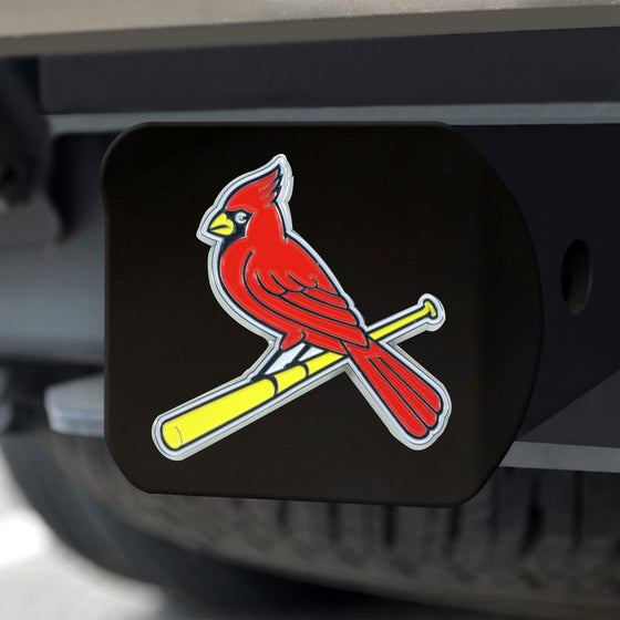 St. Louis Cardinals Black Metal Hitch Cover - 3D Color Emblem