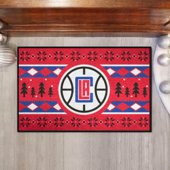 Los Angeles Clippers Holiday Sweater Starter Mat Accent Rug - 19in. x 30in.