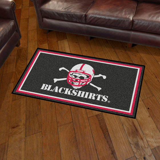 Nebraska Cornhuskers 3ft. x 5ft. Plush Area Rug, Blackshirts