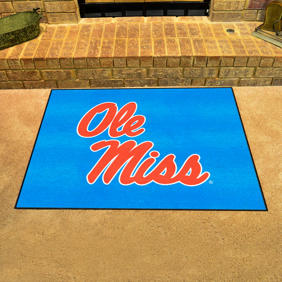 Ole Miss Rebels All-Star Rug - 34 in. x 42.5 in., Light Blue Alternate