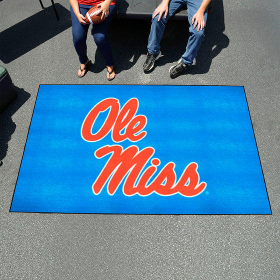 Ole Miss Rebels Ulti-Mat Rug - 5ft. x 8ft., Light Blue Alternate