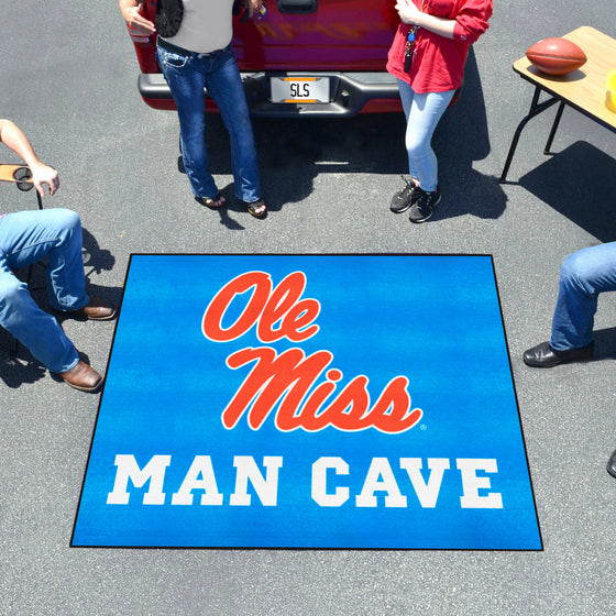 Ole Miss Rebels Man Cave Tailgater Rug - 5ft. x 6ft., Light Blue Alternate