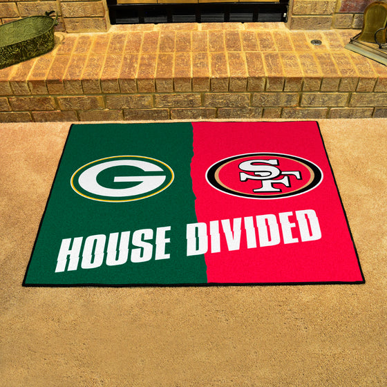 NFL House Divided - Packers / 49ers House Divided Rug - 34 in. x 42.5 in.