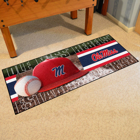 Ole Miss Rebels Baseball Runner Rug - 30in. x 72in.