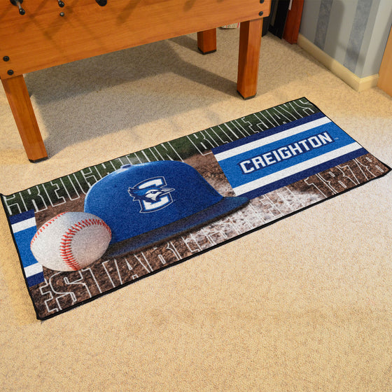 Creighton Bluejays Baseball Runner Rug - 30in. x 72in.