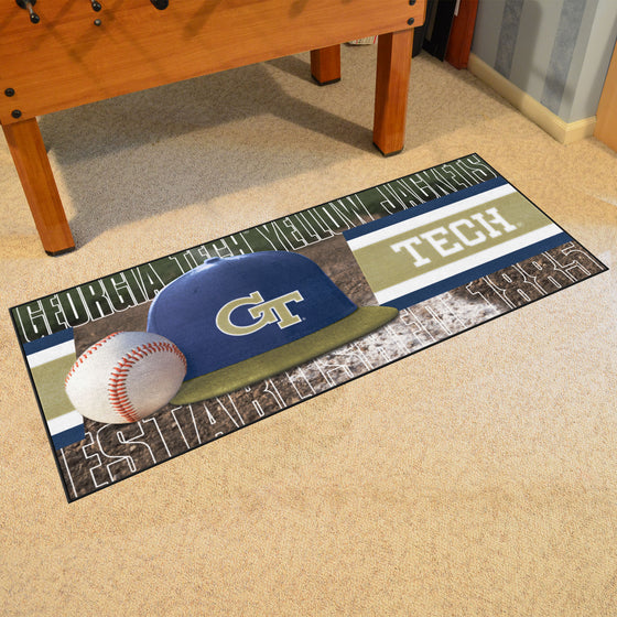 Georgia Tech Yellow Jackets Baseball Runner Rug - 30in. x 72in.