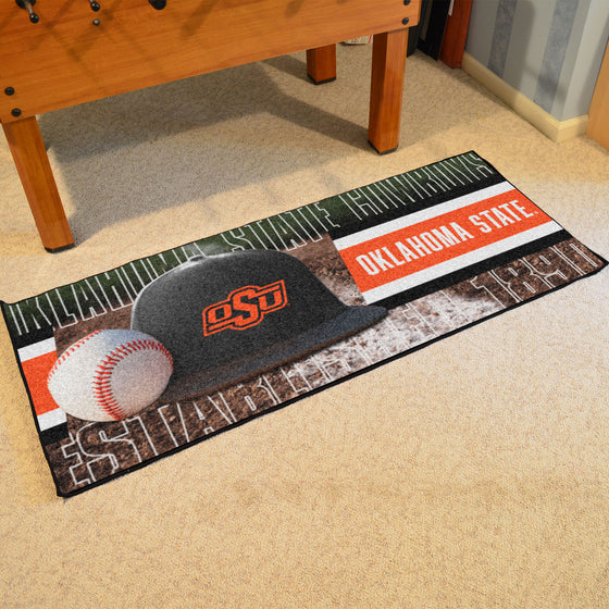 Oklahoma State Cowboys Baseball Runner Rug - 30in. x 72in.