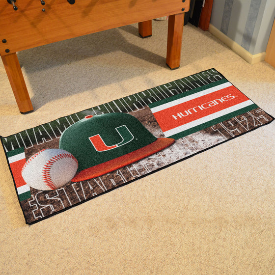 Miami Hurricanes Baseball Runner Rug - 30in. x 72in.