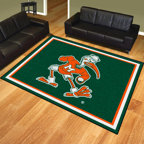 Miami Hurricanes 8ft. x 10 ft. Plush Area Rug, Sebastian the Ibis