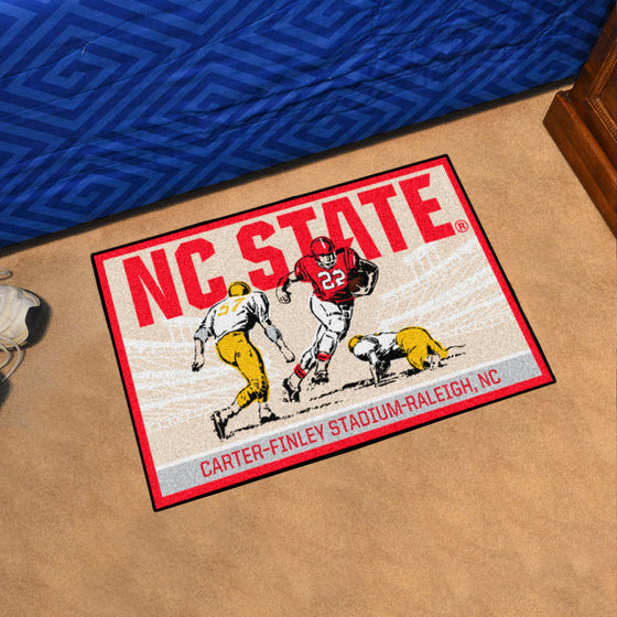 NC State Wolfpack Starter Mat Accent Rug - 19in. x 30in. Ticket Stub Starter Mat