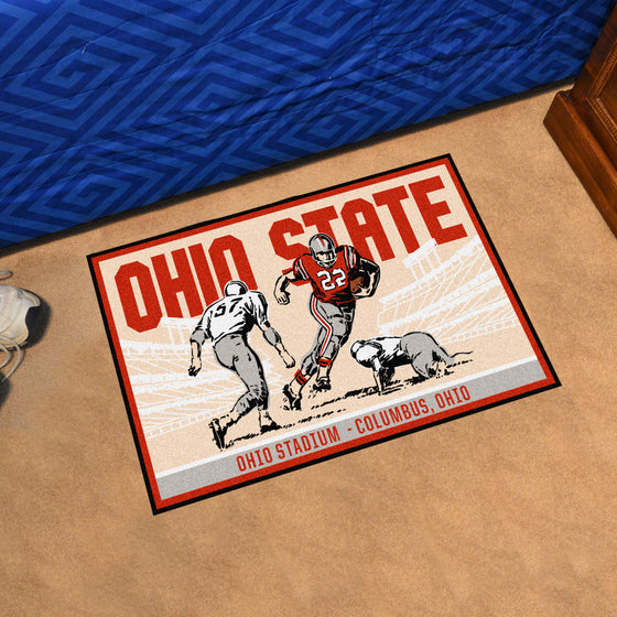 Ohio State Buckeyes Starter Mat Accent Rug - 19in. x 30in. Ticket Stub Starter Mat