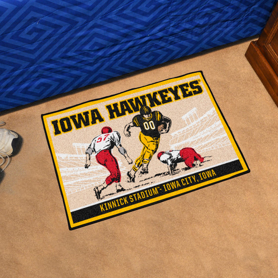 Iowa Hawkeyes Starter Mat Accent Rug - 19in. x 30in. Ticket Stub Starter Mat