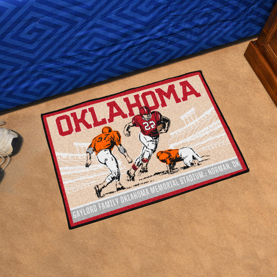 Oklahoma Sooners Starter Mat Accent Rug - 19in. x 30in. Ticket Stub Starter Mat