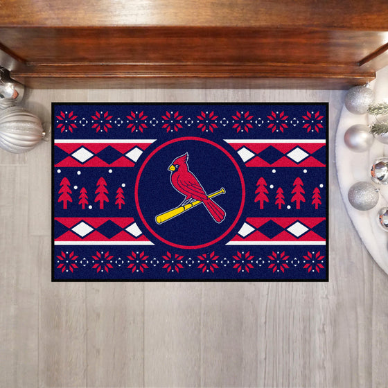 St. Louis Cardinals Holiday Sweater Starter Mat Accent Rug - 19in. x 30in.