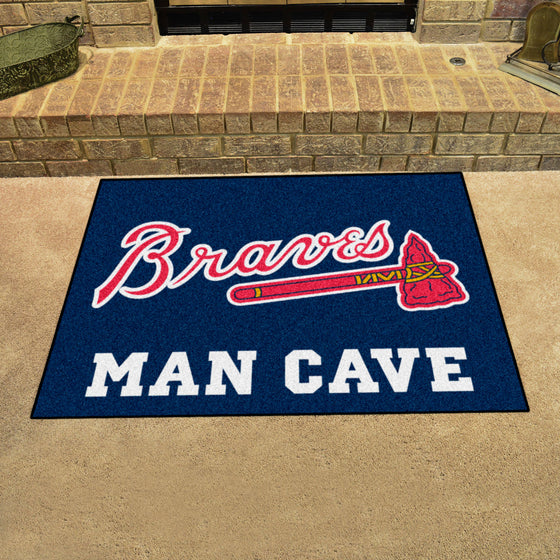 Atlanta Braves Man Cave All-Star Rug - 34 in. x 42.5 in.