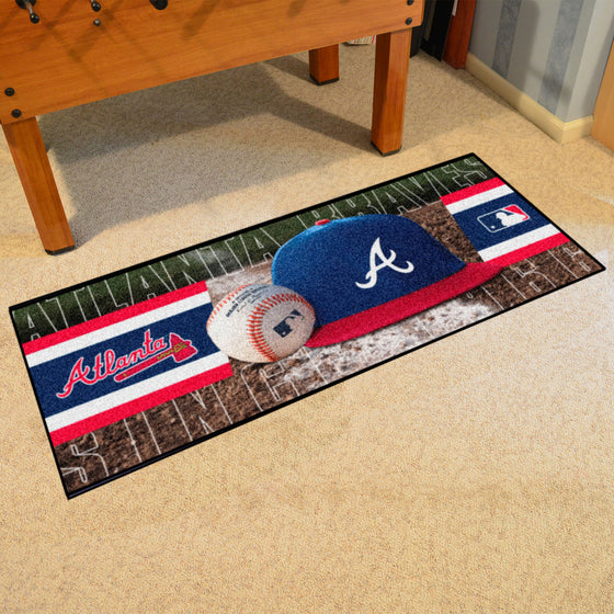 Atlanta Braves Baseball Runner Rug - 30in. x 72in.