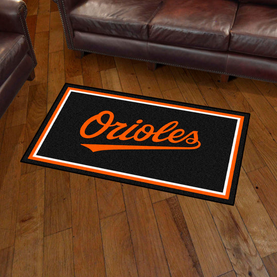 Baltimore Orioles 3ft. x 5ft. Plush Area Rug