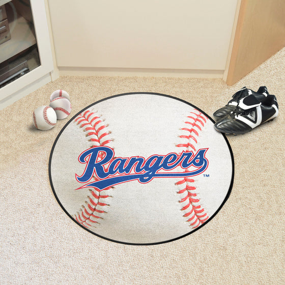 Texas Rangers Baseball Rug - 27in. Diameter