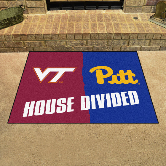 House Divided - Virginia Tech / Pittsburg House Divided House Divided Rug - 34 in. x 42.5 in.