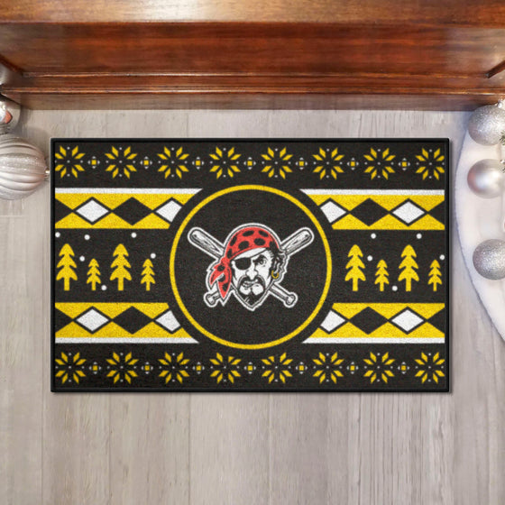 Pittsburgh Pirates Holiday Sweater Starter Mat Accent Rug - 19in. x 30in.