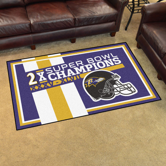 Baltimore Ravens Dynasty 4ft. x 6ft. Plush Area Rug