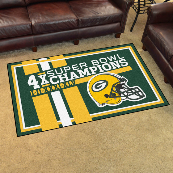 Green Bay Packers Dynasty 4ft. x 6ft. Plush Area Rug