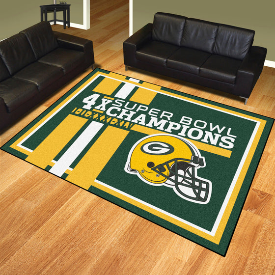 Green Bay Packers Dynasty 8ft. x 10ft. Plush Area Rug