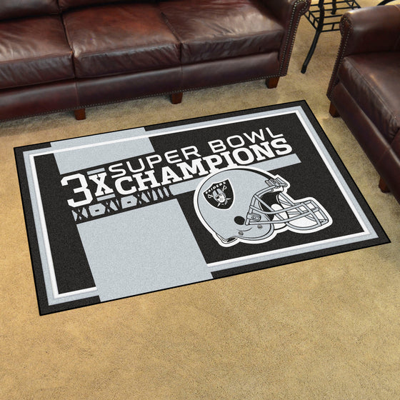 Las Vegas Raiders Dynasty 4ft. x 6ft. Plush Area Rug