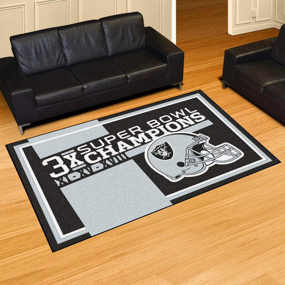 Las Vegas Raiders Dynasty 5ft. x 8ft. Plush Area Rug