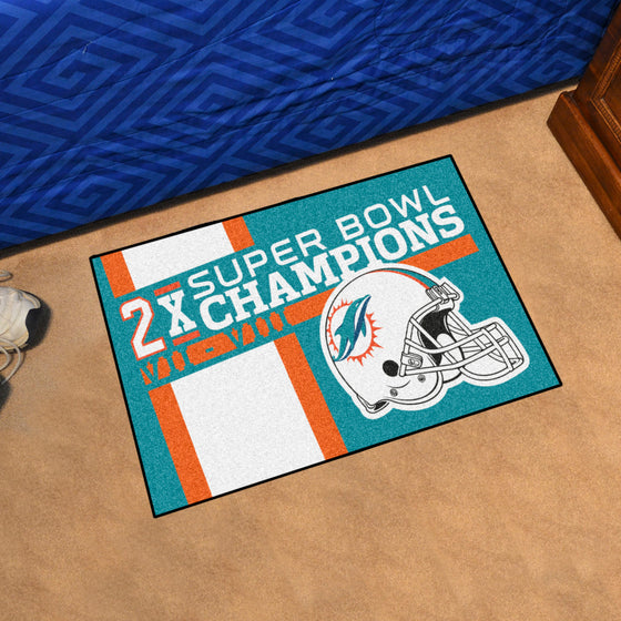 Miami Dolphins Dynasty Starter Mat Accent Rug - 19in. x 30in.