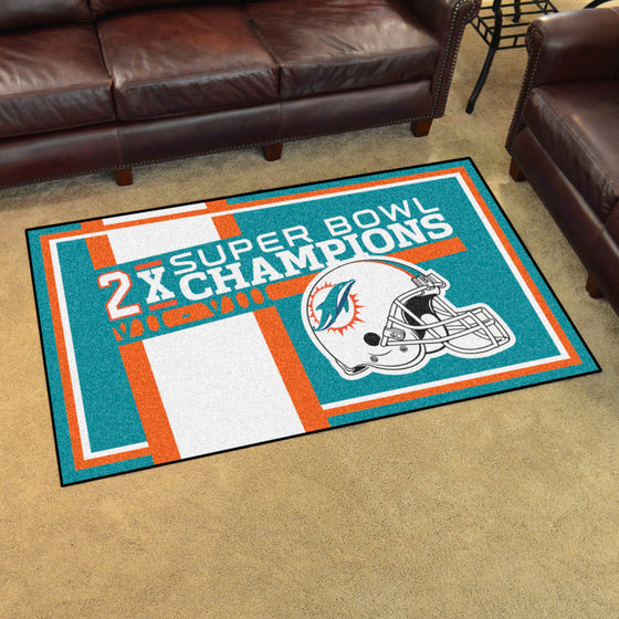 Miami Dolphins Dynasty 4ft. x 6ft. Plush Area Rug