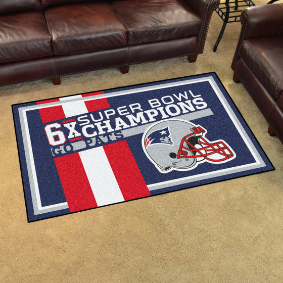 New England Patriots Dynasty 4ft. x 6ft. Plush Area Rug