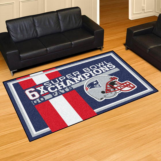 New England Patriots Dynasty 5ft. x 8ft. Plush Area Rug