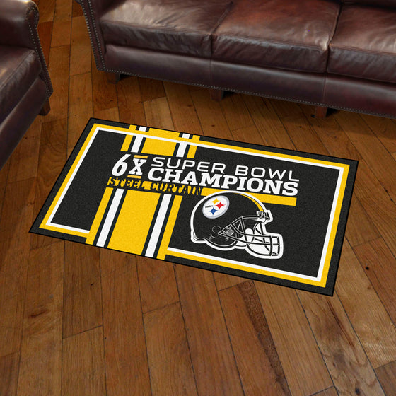 Pittsburgh Steelers Dynasty 3ft. x 5ft. Plush Area Rug