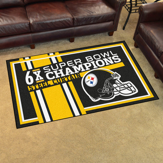 Pittsburgh Steelers Dynasty 4ft. x 6ft. Plush Area Rug