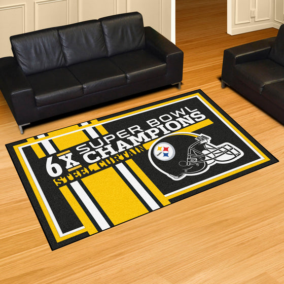 Pittsburgh Steelers Dynasty 5ft. x 8ft. Plush Area Rug